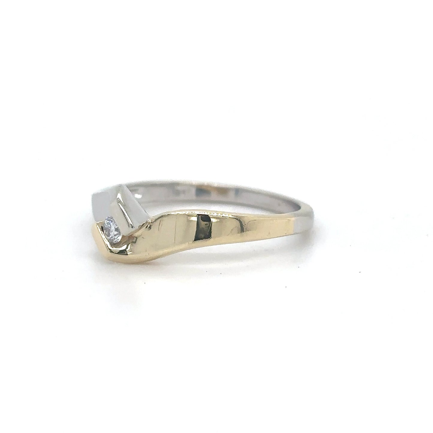 10KTT 0.05CTW ROUND DIAMOND BYPASS RING SI2/H-I 2.0G