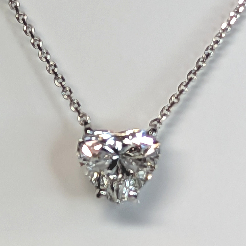 14KW 18" 2.01CT HEART LG DIAMOND PENDANT