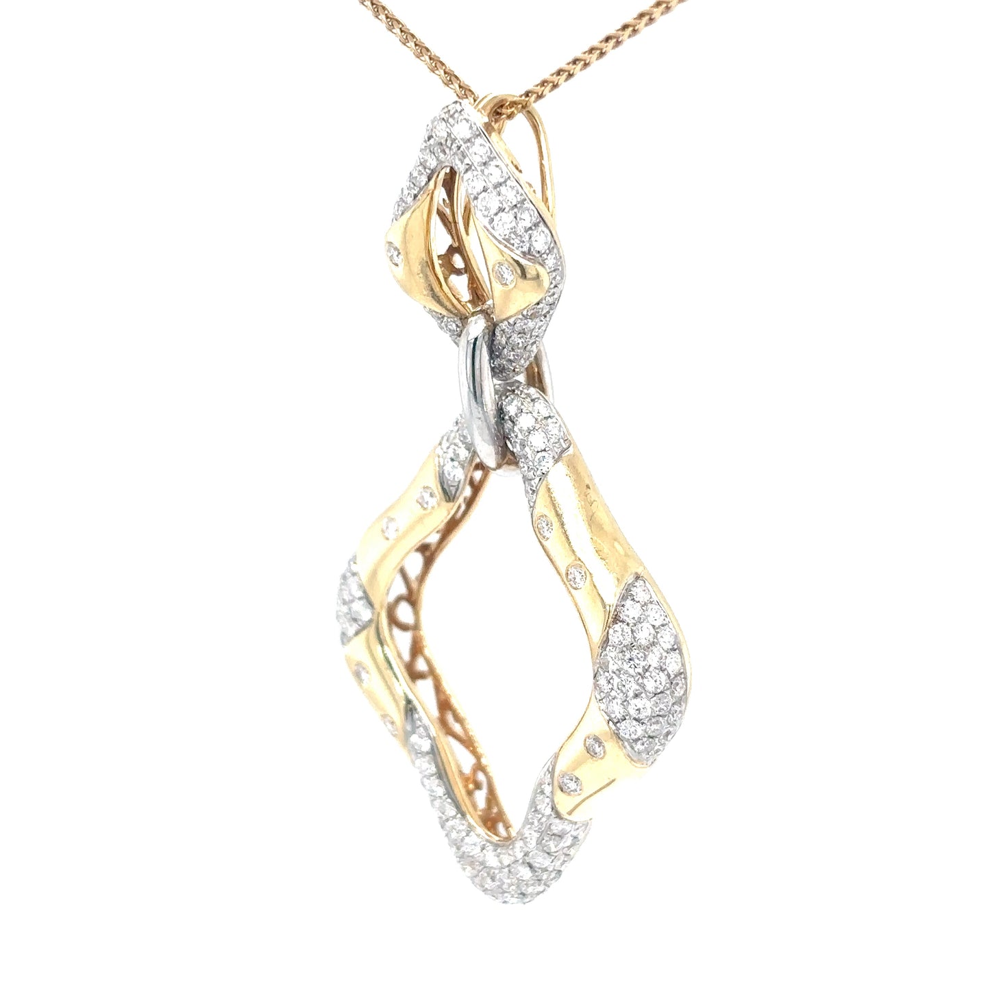14KY 1.45CTW PAVE DIAMOND FASHION PENDANT 6.5G