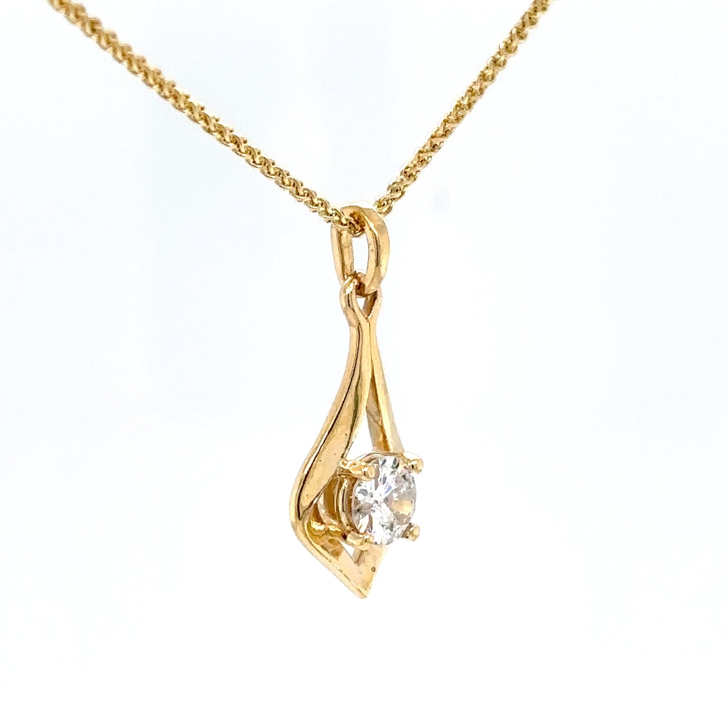 14KY 0.36CT ROUND DIAMOND FASHION PENDANT I1/G-H