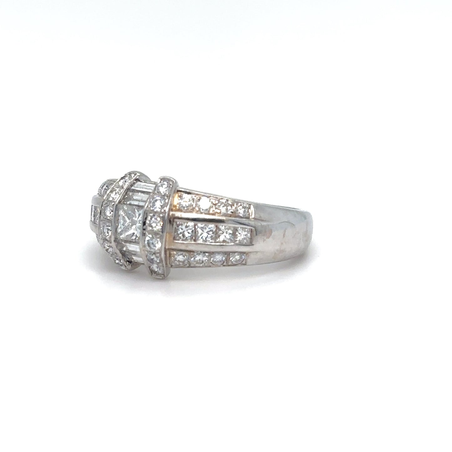 14KW 1.00CTW PRINCESS-BAGUETTE-ROUND DIAMOND BAND SI1/H-I 5.5G