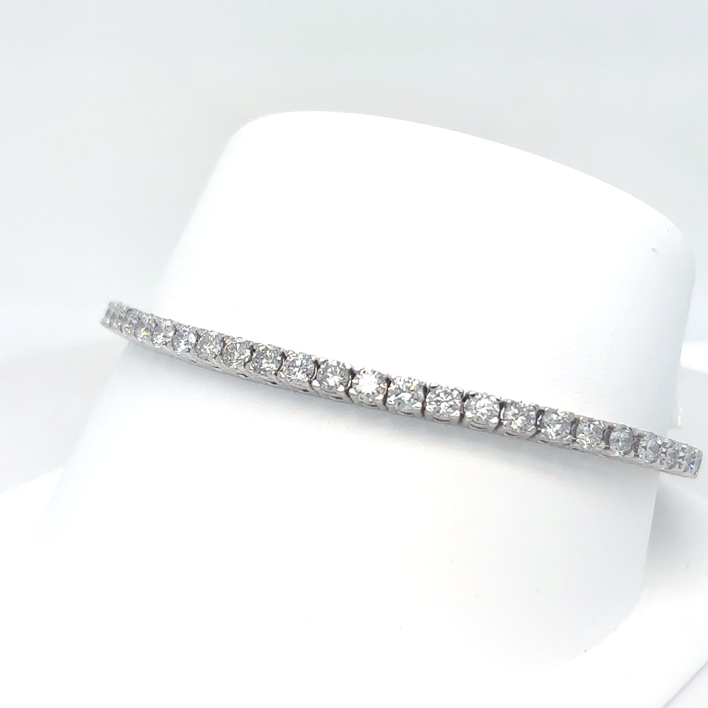 14KW 7.25" 5.00CTW ROUND DIAMOND BRACELET SI2/H-I 13.7G