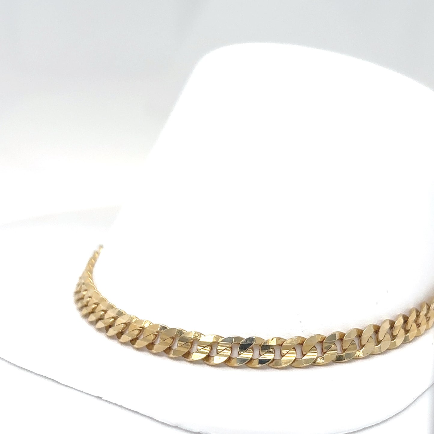 14KY 8.5" 4.5MM CUBAN LINK CHAIN 8.6G