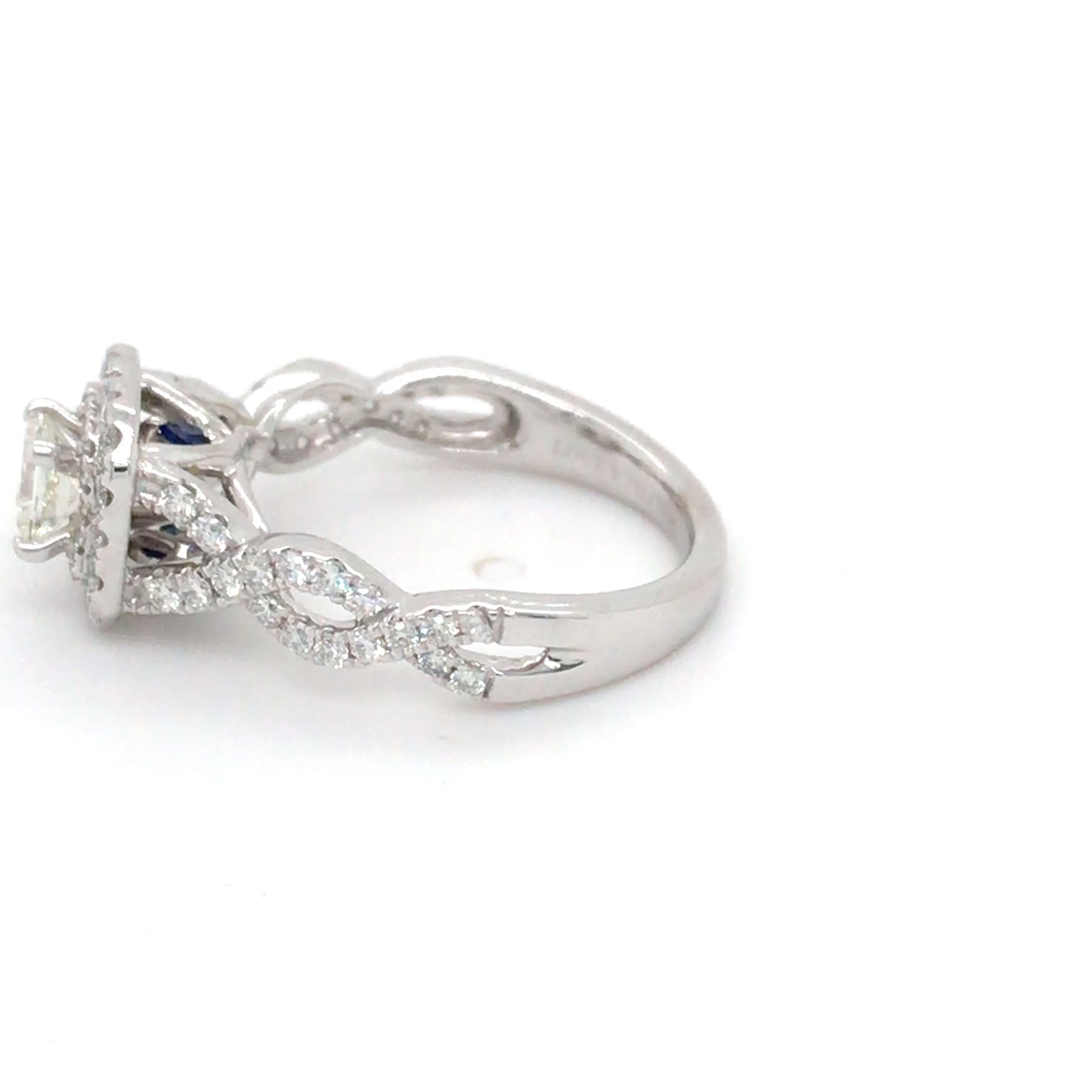 VERA WANG 14KW 1.00CTW PRINCESS CUT DIAMOND HALO ENGAGEMENT RING VS2-SI1/G-H 4.0G