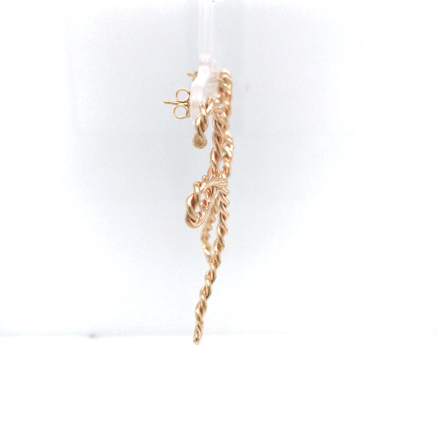 14KY 40MM SOLID TWISTED SWIRL EARRINGS 7.3G