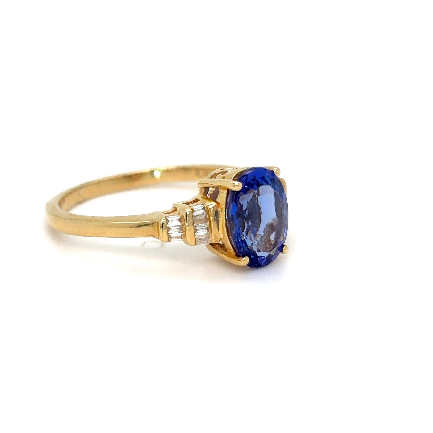 18KY 1.75CTW TANZANITE-DIAMOND RING "AAA" SI/G-H 3.0G