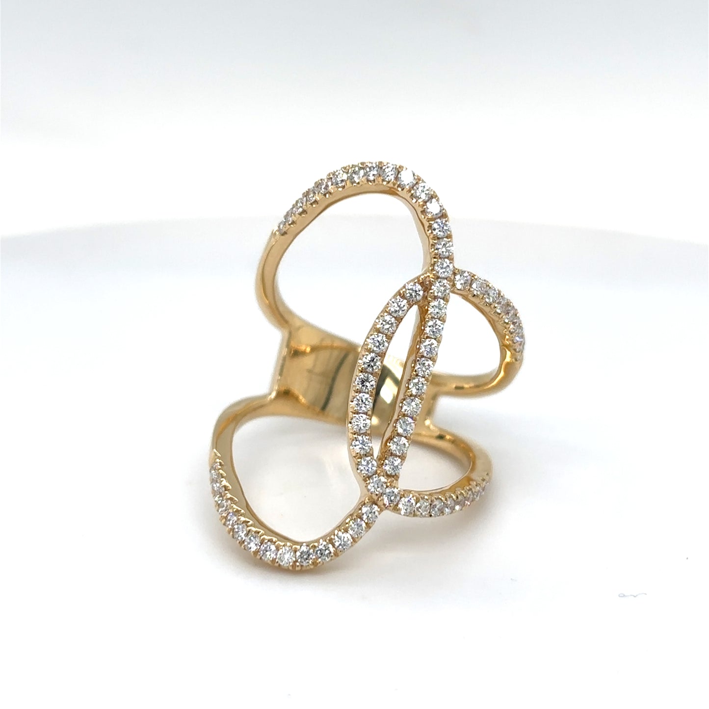18KY 0.62CTW CONTEMPORARY DIAMOND FASHION RING VS/F-G 7.5G