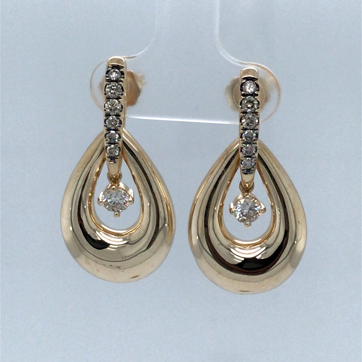 LEVIAN 14KY 0.60CTW CHOCOLATE-WHITE DIAMOND EARRINGS SI 7.2G