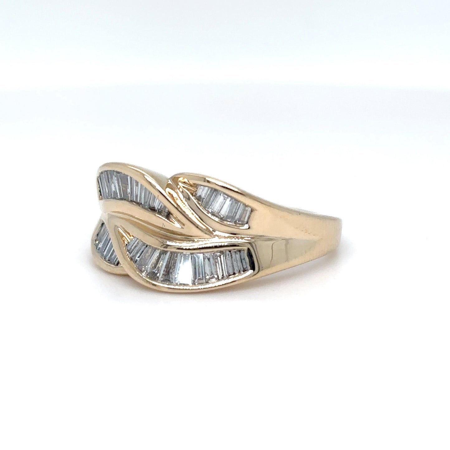 14KY 1.00CTW BAGUETTE DIAMOND FASHION RING SI/G-H 4.4G
