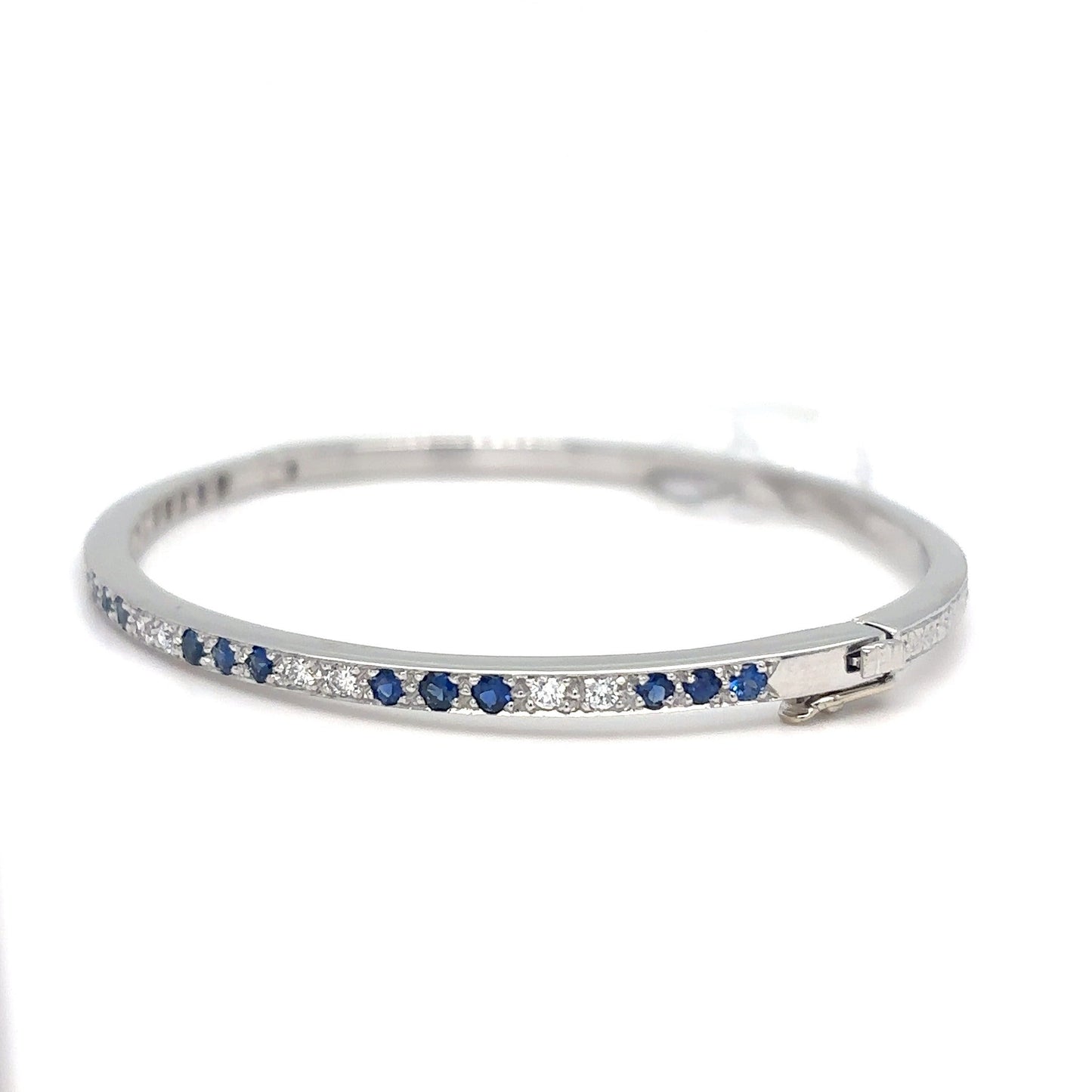 14KW 0.75CTW SAPPHIRE-DIAMOND BANGLE BRACELET "AAA" VS/F-G 18.0G - Fine Jewelry in Bradenton Michael & Co. Jewelers