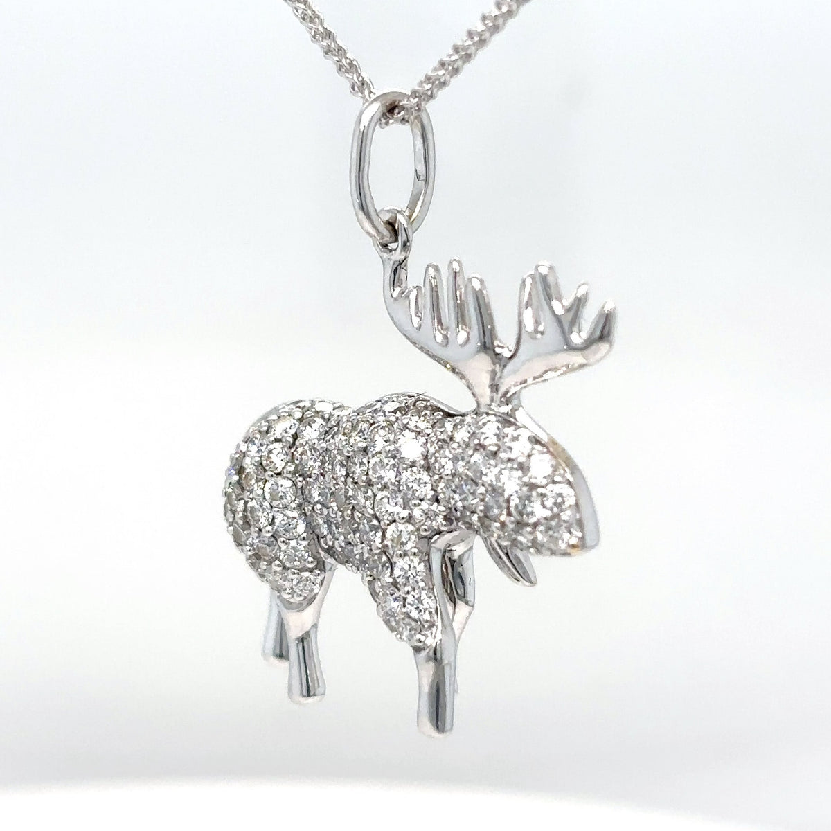 14KW 0.78CTW PAVE DIAMOND MOOSE PENDANT VS/F-G 4.0G