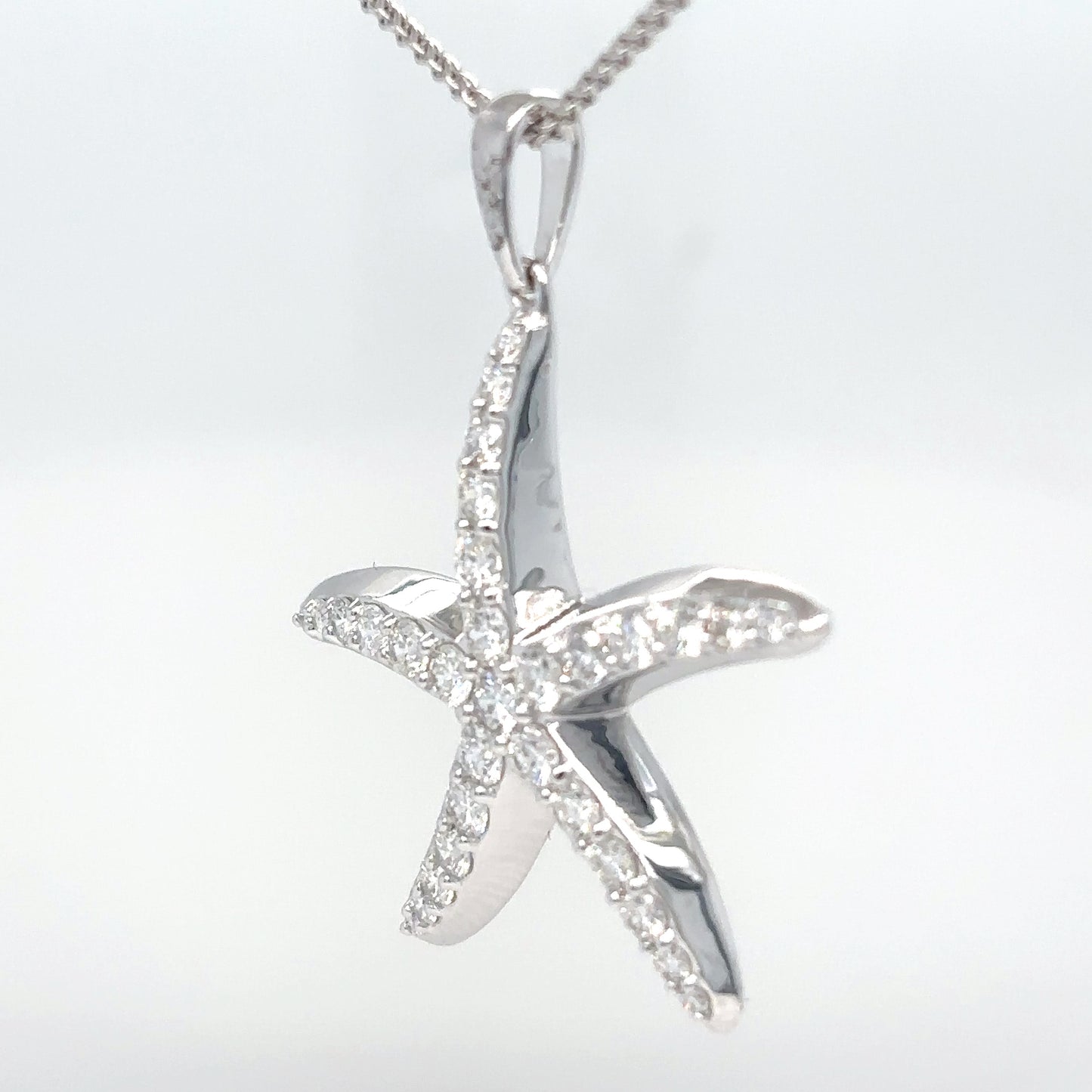 14KW 1.00CTW DIAMOND STARFISH PENDANT SI1/G-H 3.5G