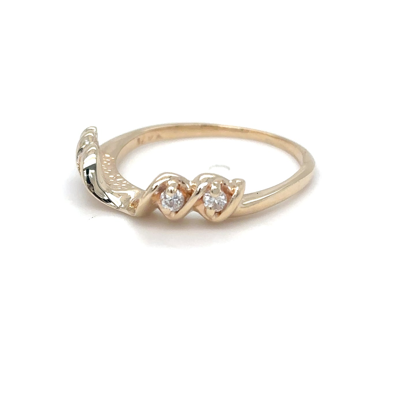 14KY 0.08CTW ROUND DIAMOND WRAP RING SI2/H 2.3G