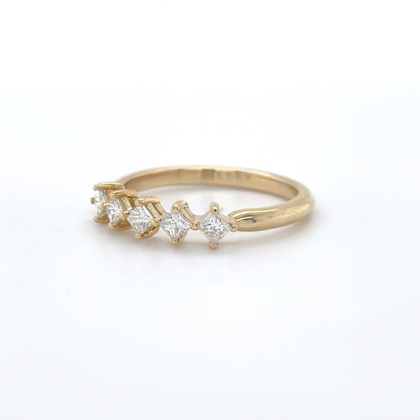 14KY 0.35CTW PRINCESS CUT DIAMOND ANNIVERSARY RING VS/F-G 2.3G