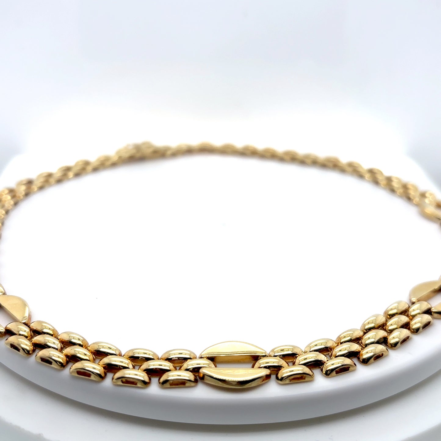 14KY 17" FANCY PANTHER LINK NECKLACE 42.5G