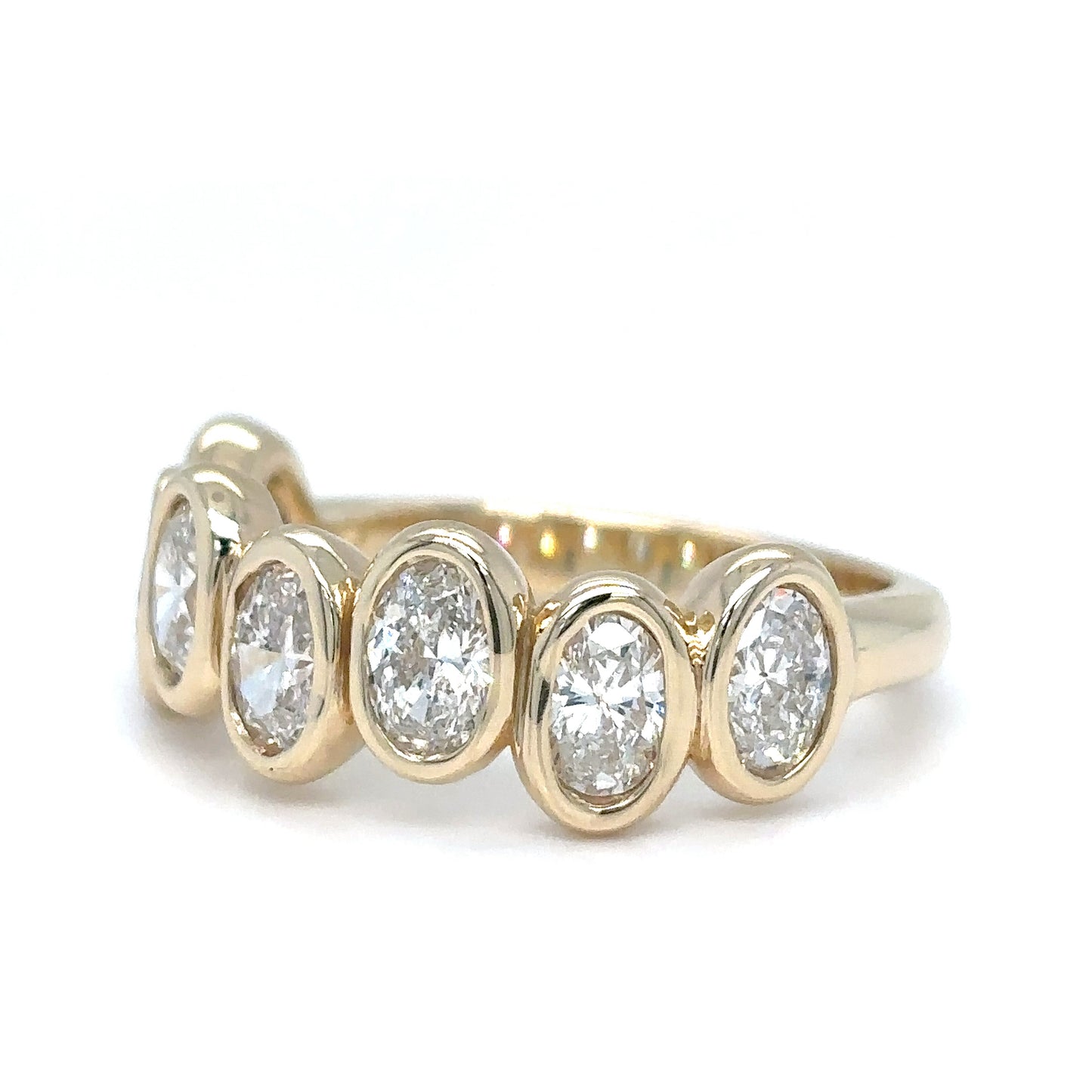 14KY 1.65CTW BEZEL OVAL BRILLIANT DIAMOND RING VS2-SI1/F-G 4.7G