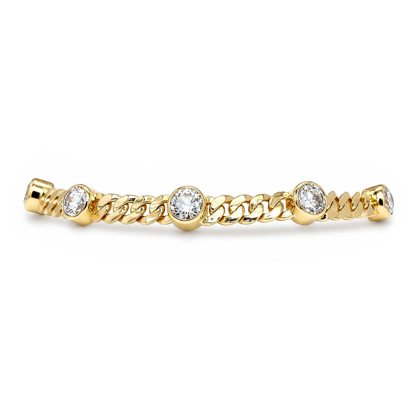 14KY 7.5" 3.25CTW ROUND BRILLIANT LGD 4.6MM LINK BRACELET VVS2/F 9.3G