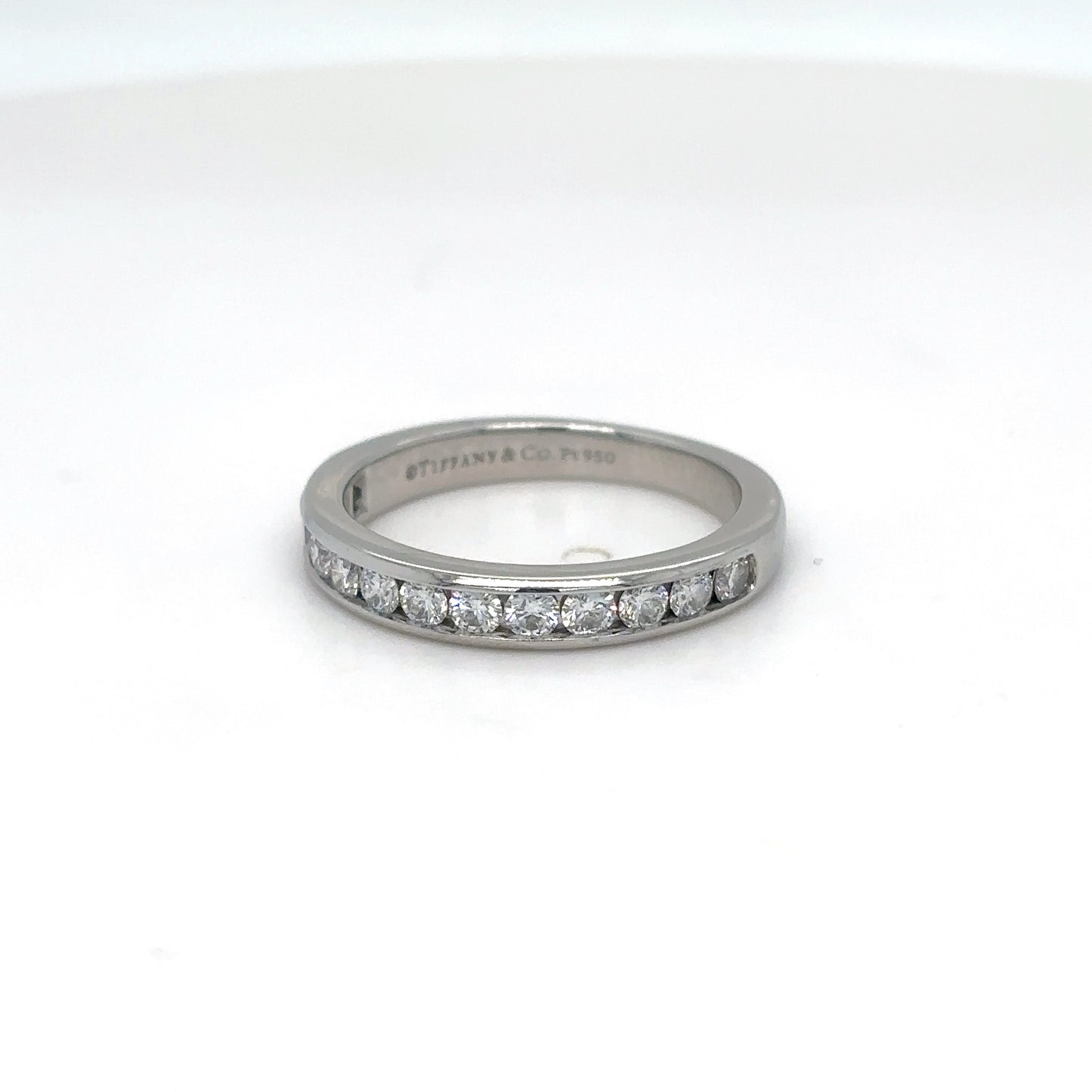 TIFFANY & CO. PLAT. 0.40CTW CHANNEL SET DIAMOND BAND VVS2/H 4.5G