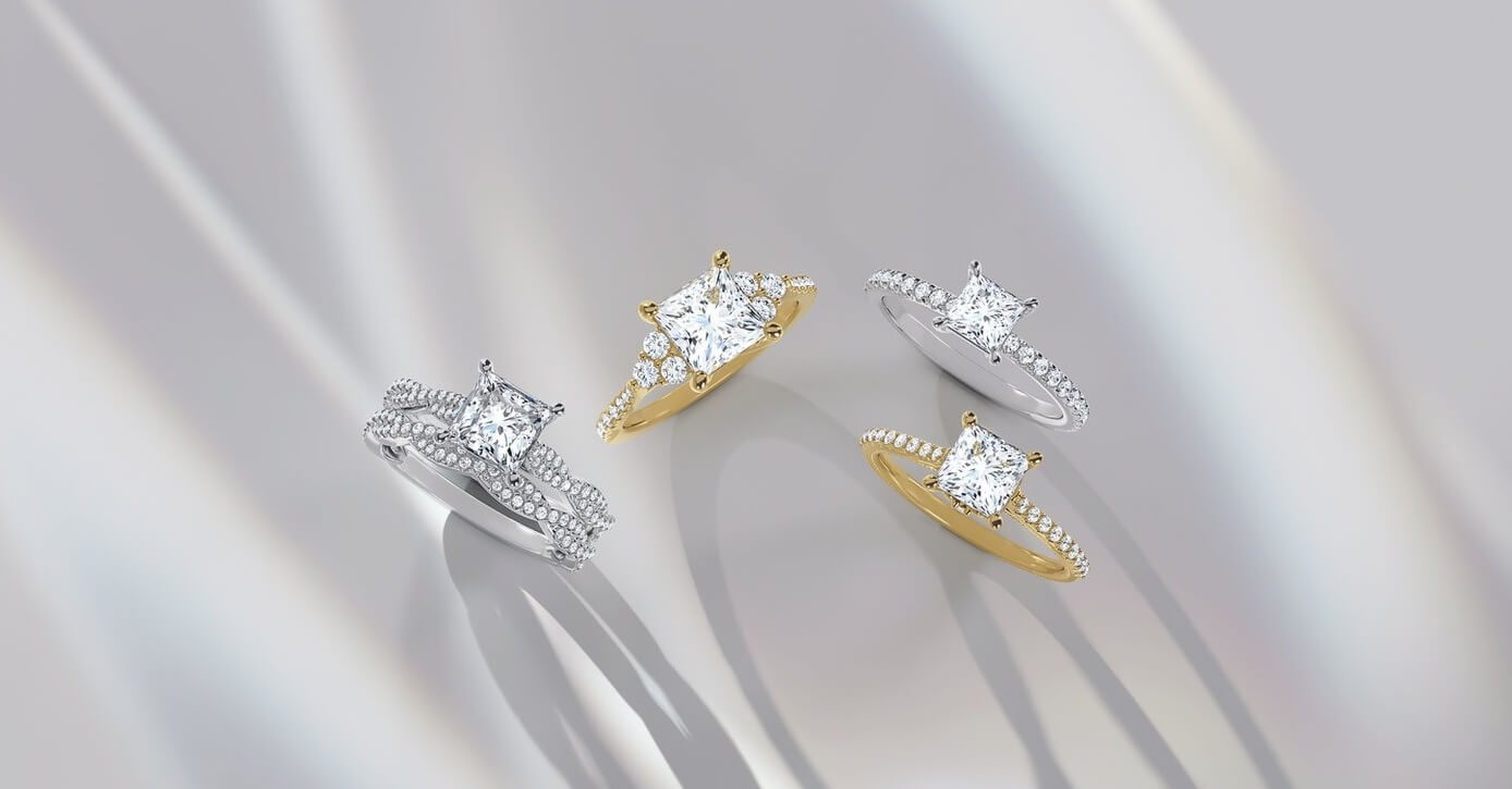 Princess Square Shaped Engagement Rings Collection  - Michael & Co. Jewelers | Bradenton FL 