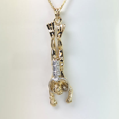 14KTT 3-D SCUBA DIVER PENDANT 7.7G