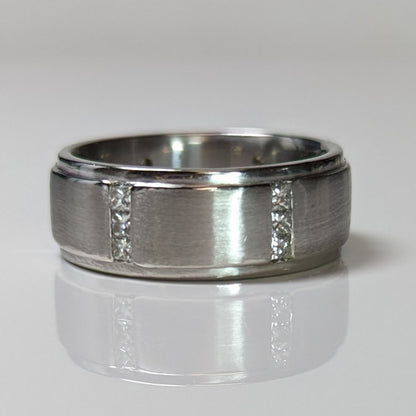 PLAT. 8.5MM 0.54CTW PRINCESS CUT DIAMOND ETERNITY BAND SI/H-I 24.0G