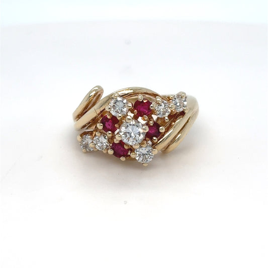 14KY 1.00CTW RUBY-DIAMOND COCKTAIL RING "AAA" VS2-SI1/G-H-Fine Jewelry in Bradenton &amp; Lakewood Ranch, Fl. | Michael &amp; Co. Jewelers