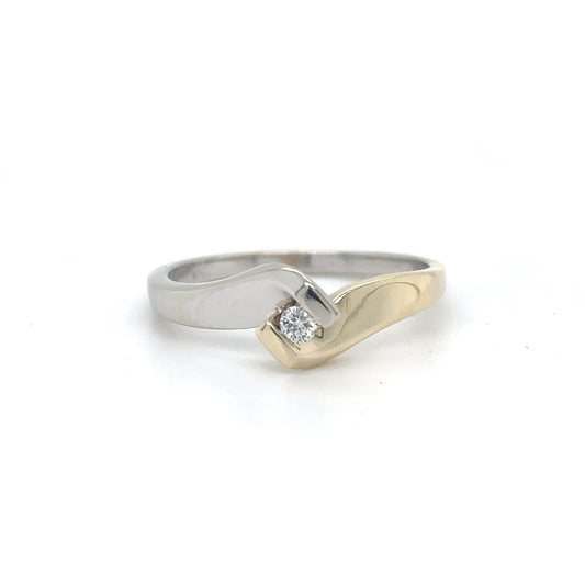 10KTT 0.05CTW ROUND DIAMOND BYPASS RING SI2/H-I 2.0G-Fine Jewelry in Bradenton &amp; Lakewood Ranch, Fl. | Michael &amp; Co. Jewelers