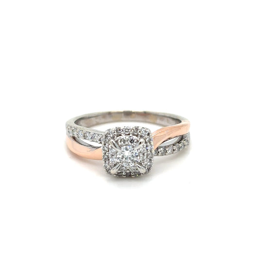 10KTT 0.50CTW ROUND DIAMOND HALO ENGAGEMENT RING I1/H-I 3.9G-Fine Jewelry in Bradenton &amp; Lakewood Ranch, Fl. | Michael &amp; Co. Jewelers