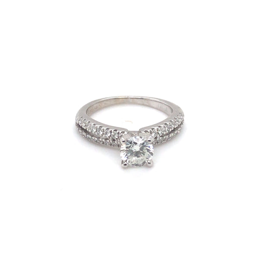 14KW 0.96CTW ROUND BRILLIANT DIAMOND ENGAGEMENT RING