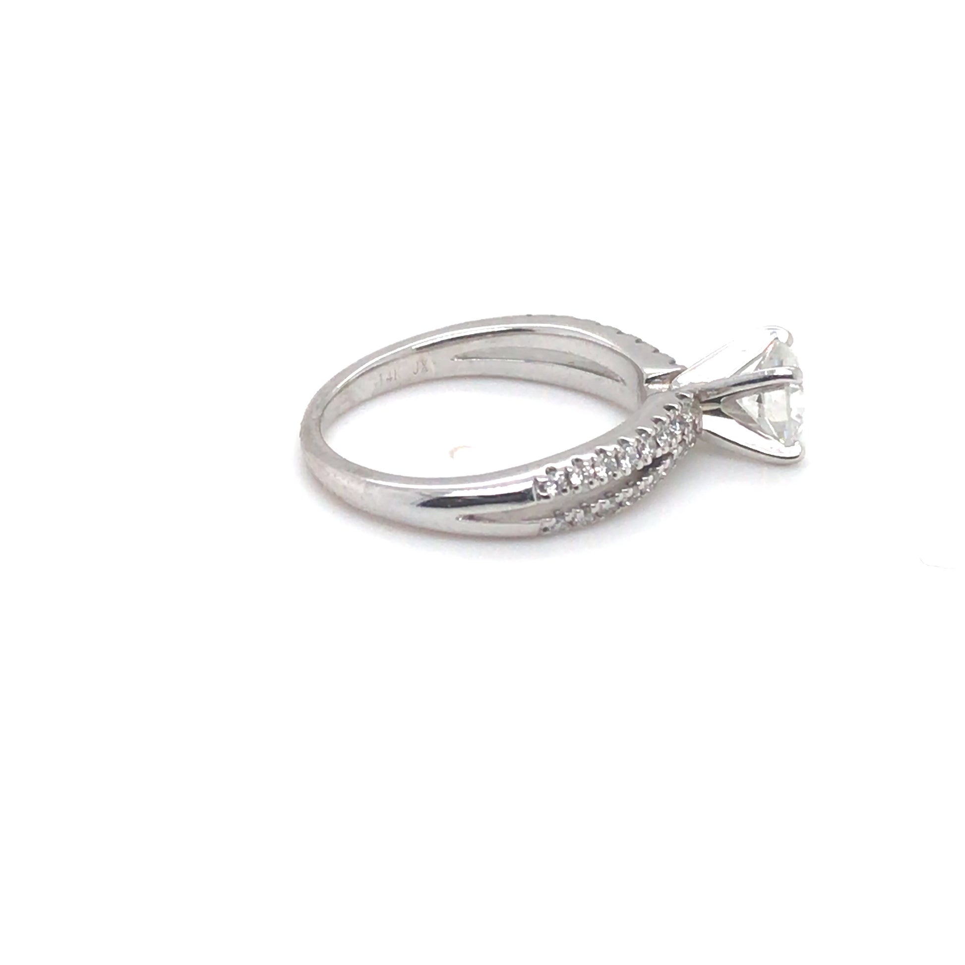 14KW 0.96CTW ROUND BRILLIANT DIAMOND ENGAGEMENT RING