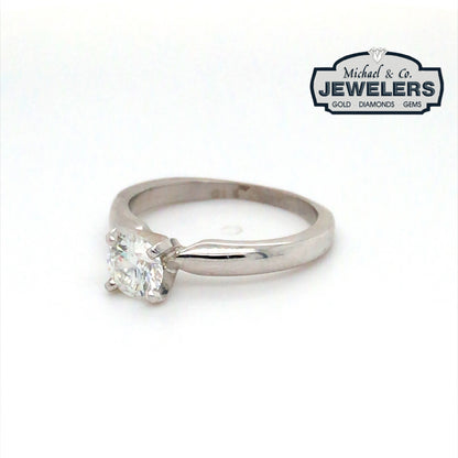 14KW 0.72CT ROUND BRILLANT DIAMOND SOLITAIRE ENGAGEMENT RING