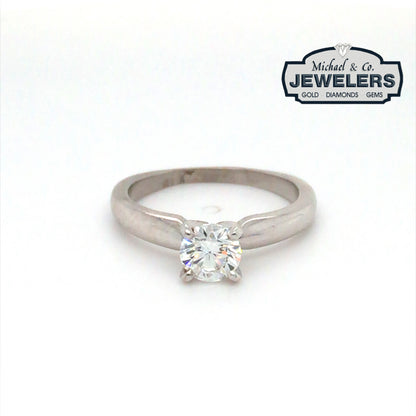 14KW 0.72CT ROUND BRILLANT DIAMOND SOLITAIRE ENGAGEMENT RING