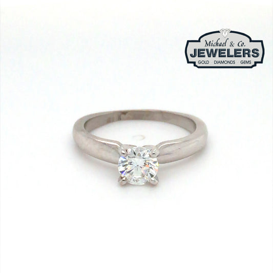 14KW 0.72CT ROUND BRILLANT DIAMOND SOLITAIRE ENGAGEMENT RING