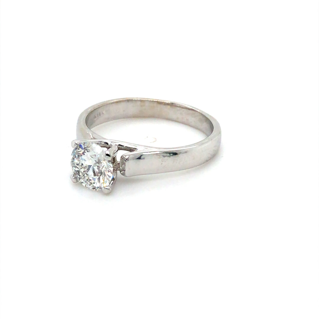 14KW 1.08CT ROUND BRILLIANT DIAMOND ENGAGEMENT RING