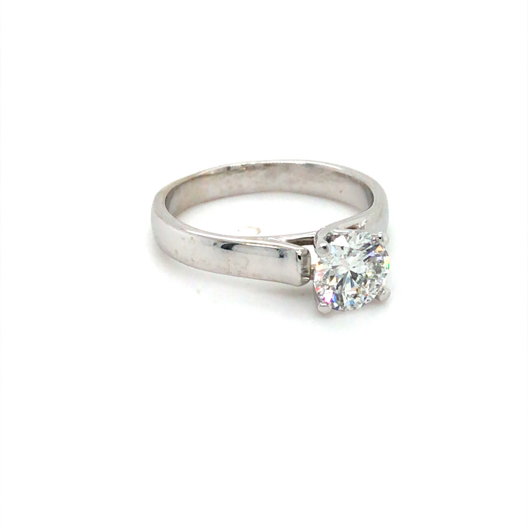 14KW 1.08CT ROUND BRILLIANT DIAMOND ENGAGEMENT RING