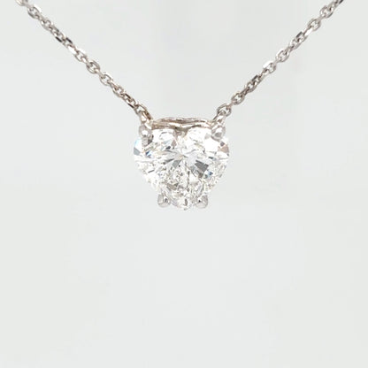 14KW 18" 2.01CT HEART LG DIAMOND PENDANT