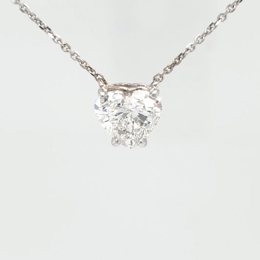 14KW 18" 2.01CT HEART LG DIAMOND PENDANT