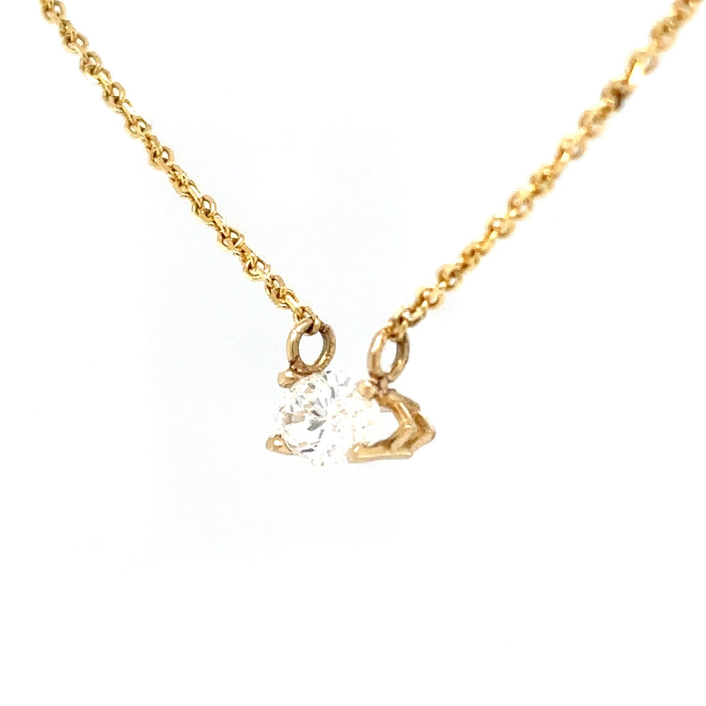 14KY 18" 0.70CT MARQUISE DIAMOND SOLITAIRE NECKLACE