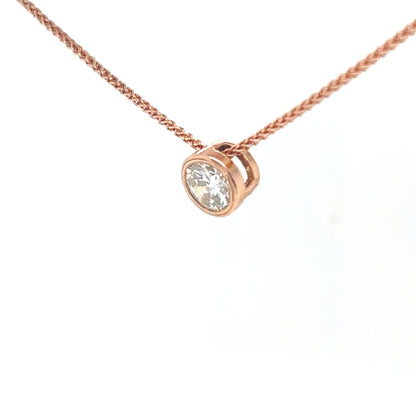 14KR 0.50CT ROUND BRILLIANT CUT BEZEL DIAMOND PENDANT