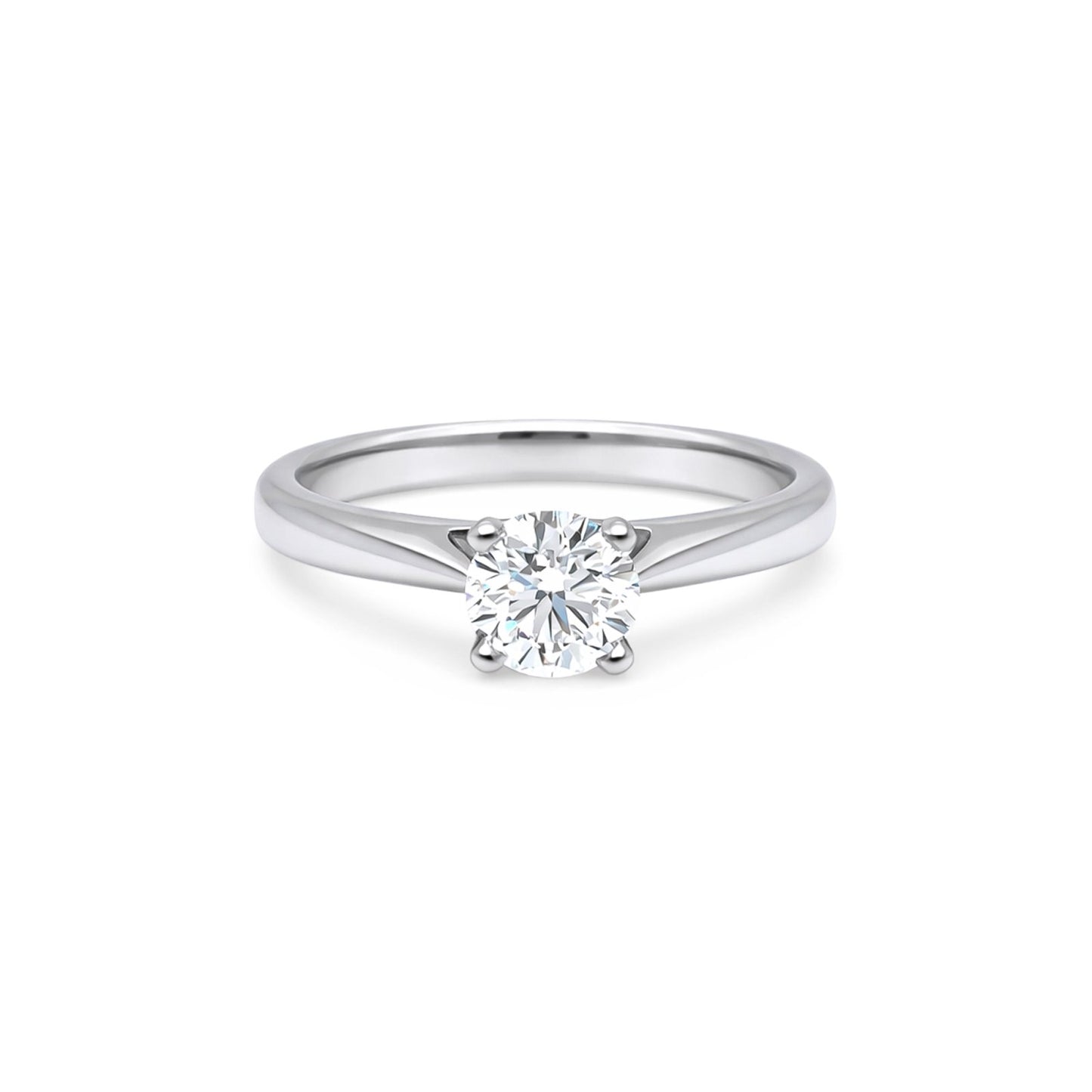 PLAT 0.79CTW ROUND BRILLIANT DIAMOND ENGAGEMENT RING SI1/F