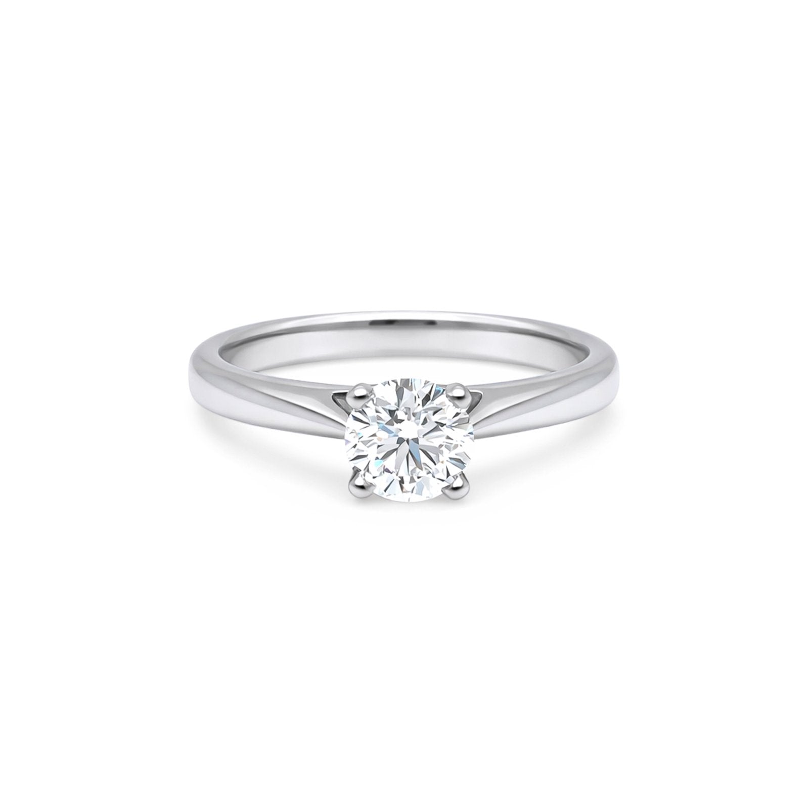 PLAT 0.79CTW ROUND BRILLIANT DIAMOND ENGAGEMENT RING SI1/F