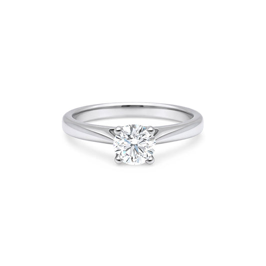 PLAT 0.79CTW ROUND BRILLIANT DIAMOND ENGAGEMENT RING SI1/F