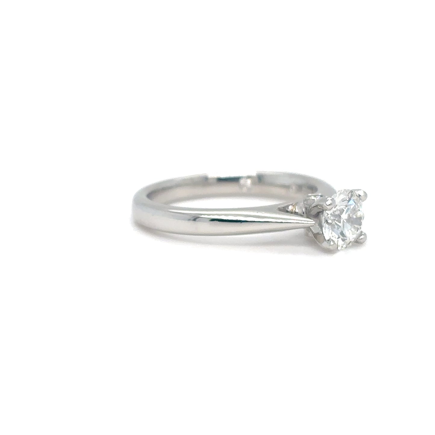 PLAT 0.79CTW ROUND BRILLIANT DIAMOND ENGAGEMENT RING SI1/F