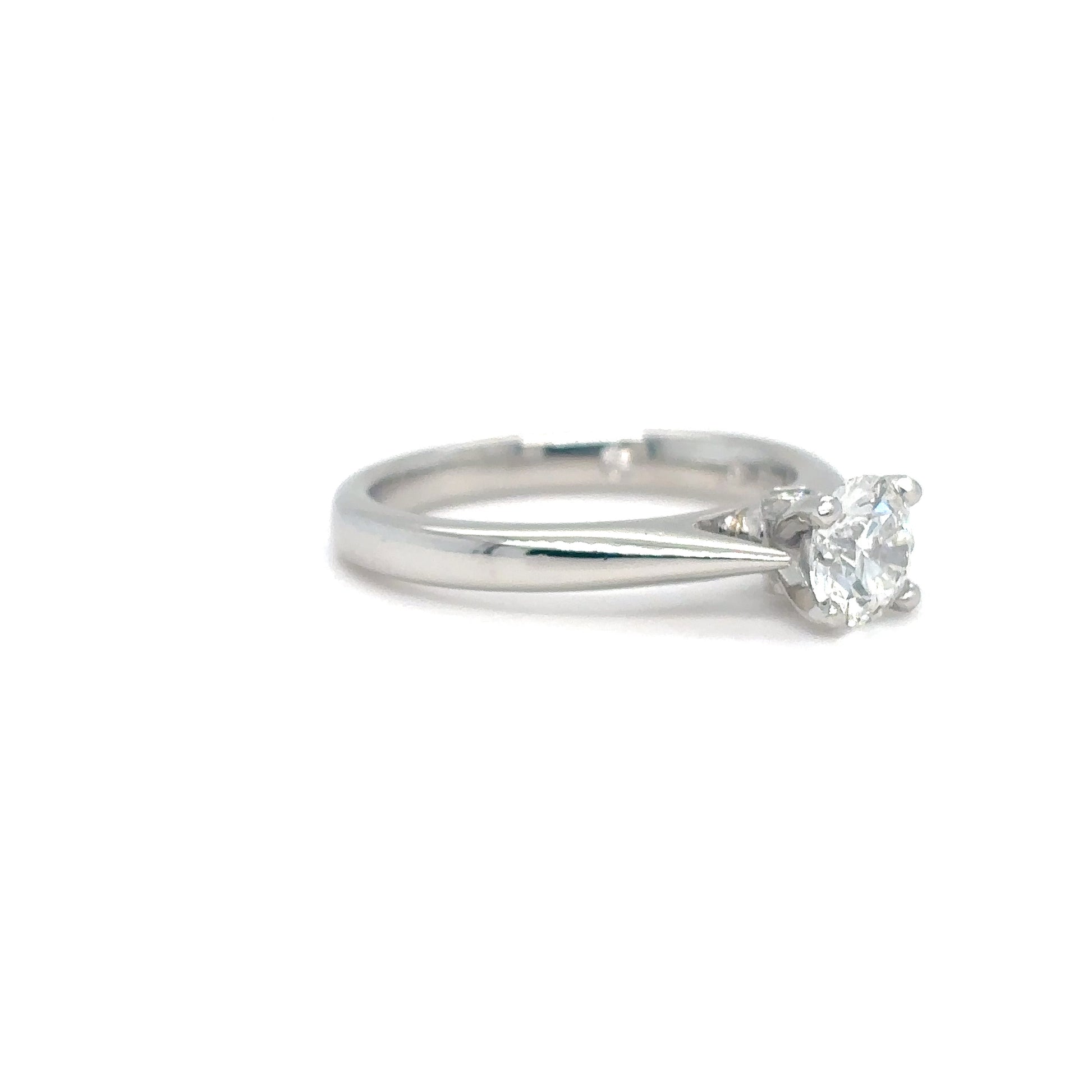 PLAT 0.79CTW ROUND BRILLIANT DIAMOND ENGAGEMENT RING SI1/F