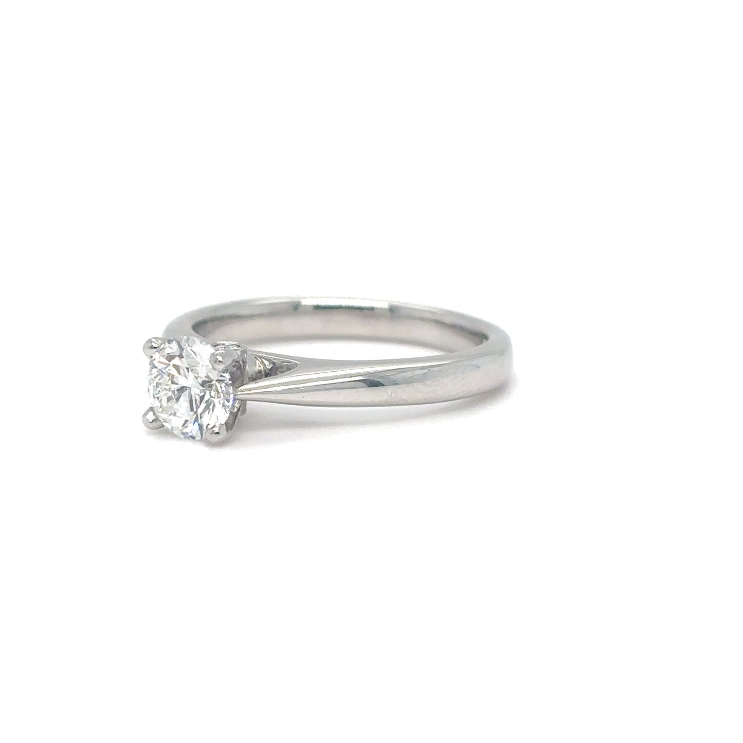 PLAT 0.79CTW ROUND BRILLIANT DIAMOND ENGAGEMENT RING SI1/F