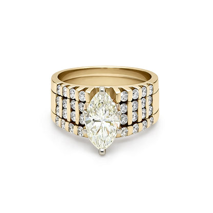 14KY 2.53CTW MARQUISE-RBC DIAMOND ENGAGEMENT RING