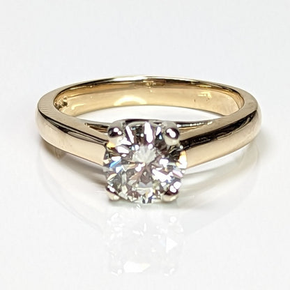 14KTT 1.11CT ROUND DIAMOND SOLITAIRE ENGAGEMENT RING VS1/N