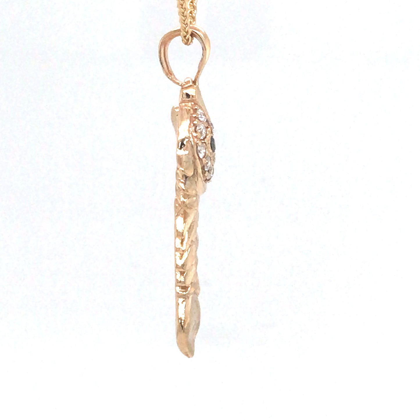 14KY .25CTW PAVE DIAMOND BONEFISH PENDANT 3.8G