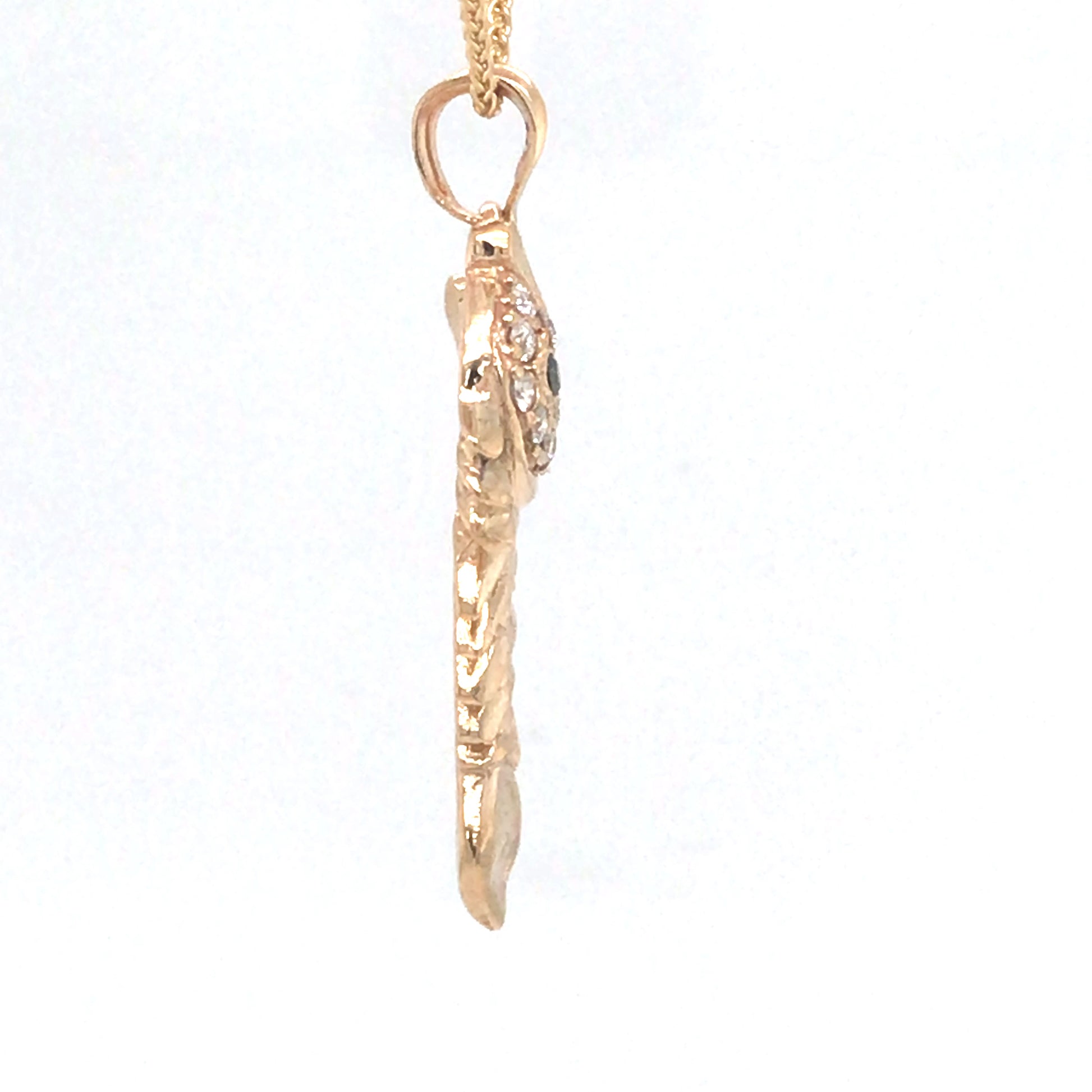 14KY .25CTW PAVE DIAMOND BONEFISH PENDANT 3.8G