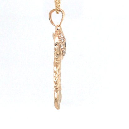 14KY .25CTW PAVE DIAMOND BONEFISH PENDANT 3.8G